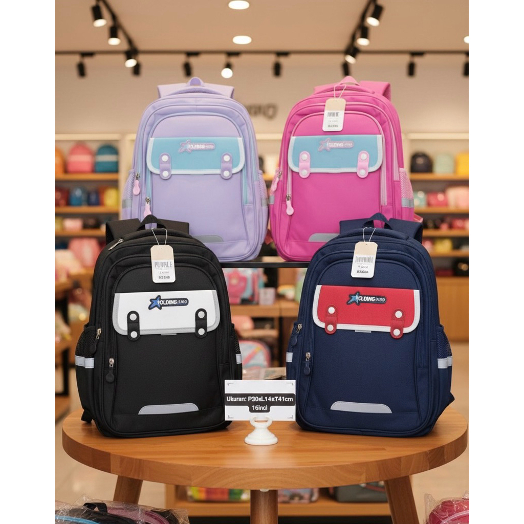 MMSTORE - Tas Punggung Anak Merk Polo England Tas Sekolah Casual Polos R2906