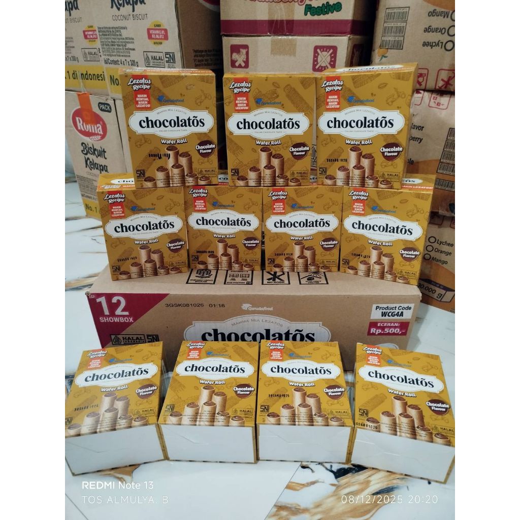 CHOCOLATOS WAFER ROLL 1 DUS 12BOX