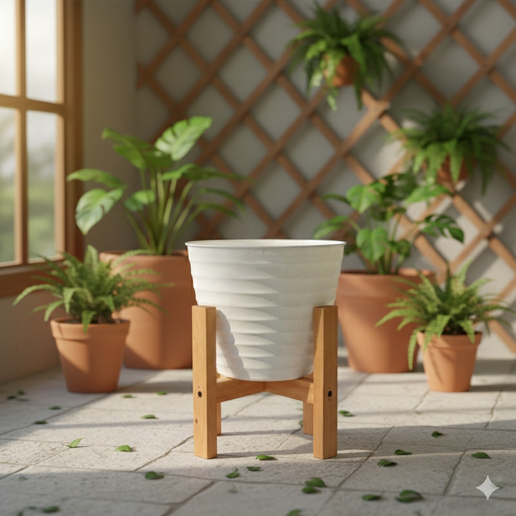 Standing Pot Kayu Minimalis jatibelanda Aesthetic