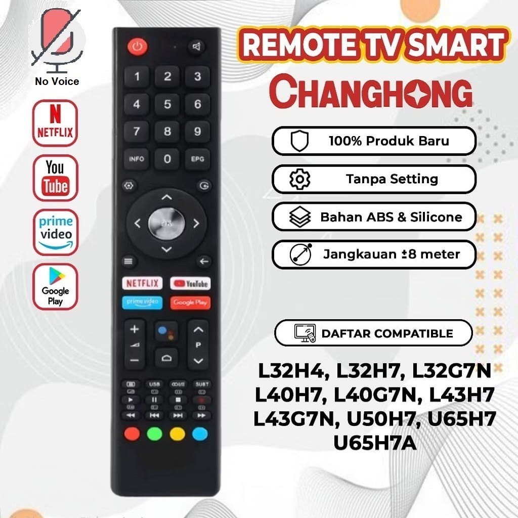 Remot Remote TV Changhong LCD LED Android Smart TV L32H4 L32H7 L43H4 L43H7 L40H4 L40H7 L32G7N L40G7N