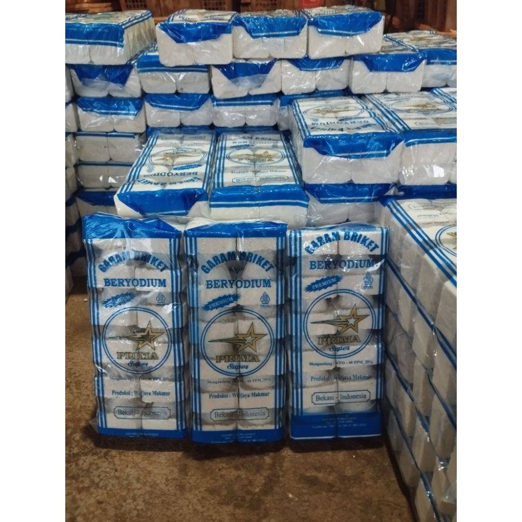 Grosir Partai Garam Bata Briket Yodium Cap Prima 1,3 KG 10 Pack
