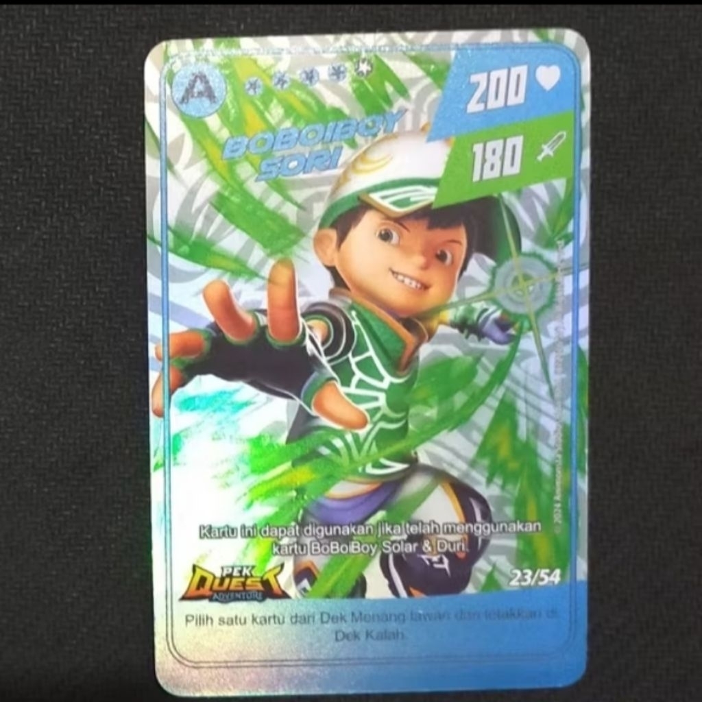 Boboiboy Monsta Galaxy Card Boboiboy Sori Dari Pek Quest Adventure (Silver)