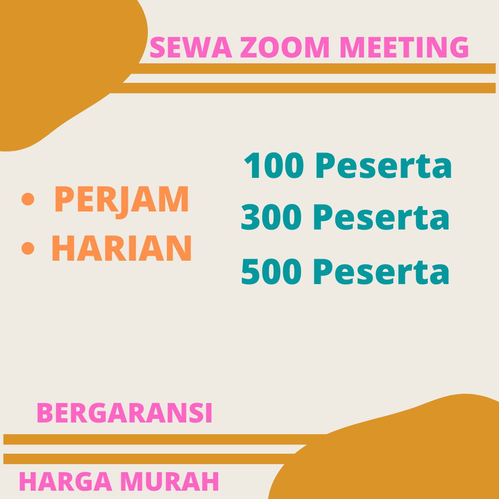 Zoom Meeting Pro 100 300 Peserta Sewa Per Jam Termurah