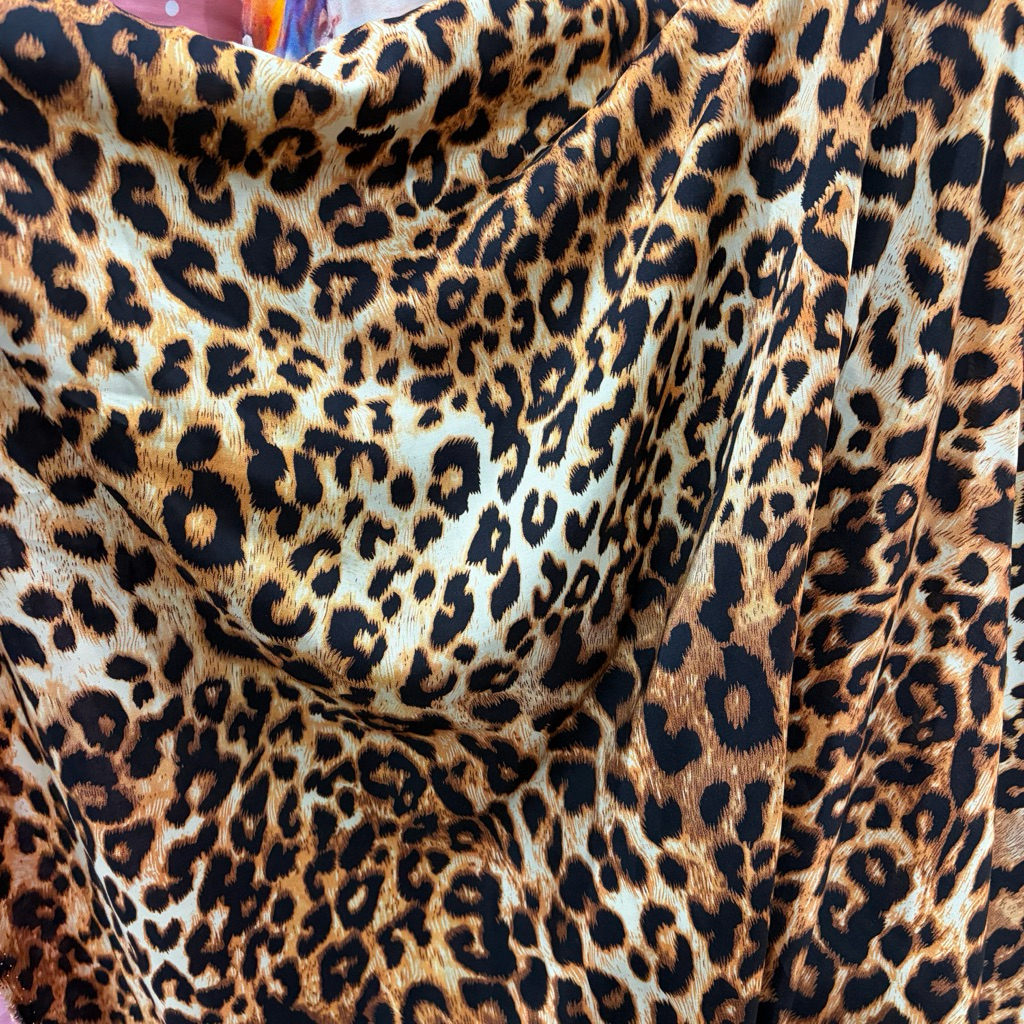 kain katun rayon viscose motif leopard premium (0.5meter)
