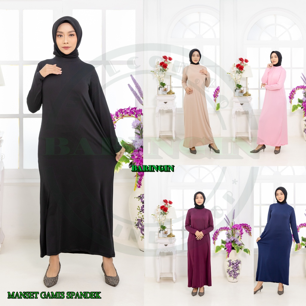 Manset Gamis Lengan Panjang-Manset Gamis Jersey Premium-Inner Dress Lengan Panjang