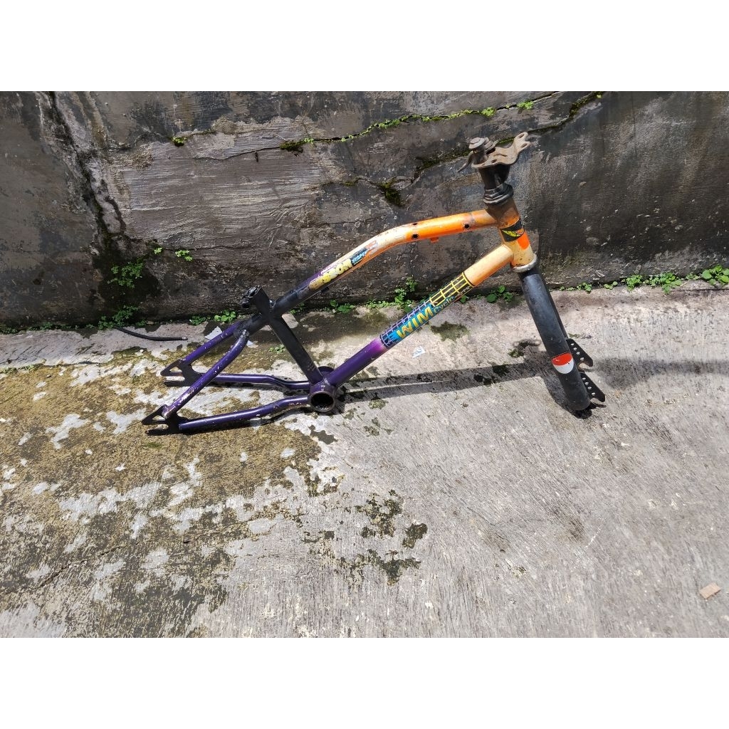 frame fork sepeda BMX WIMCYCLE METALIZER Agressor ban 16" antik langka