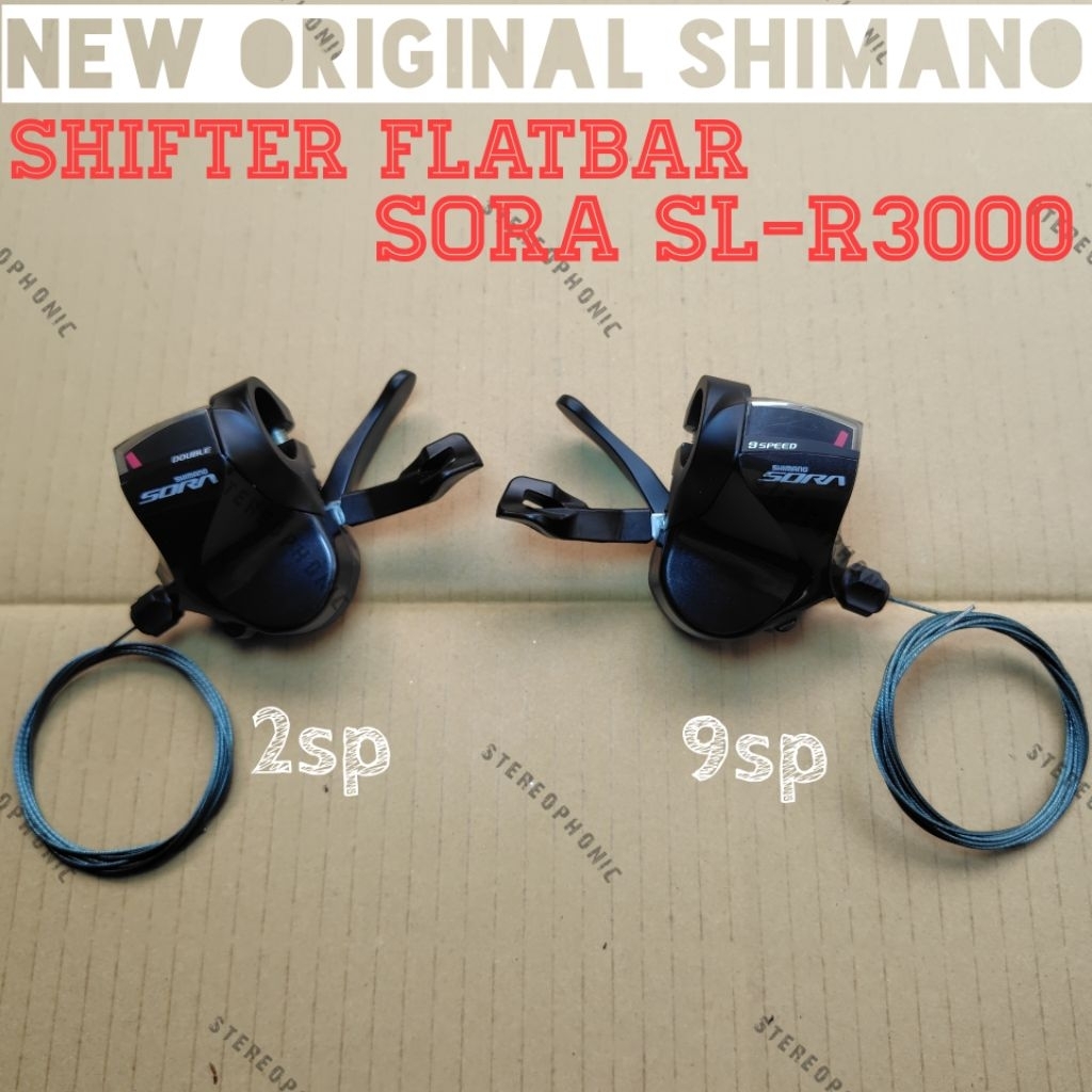 NEW ORIGINAL SHIMANO Shifter SORA Flatbar SL-R3000 2x9SPEED Shifter SORA 2x9SPEED Shifter SORA Flatb