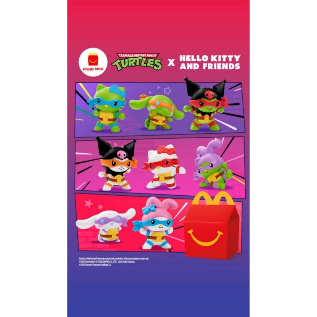 Happy Meal Sanrio x Turtle set komplit (8 pcs)