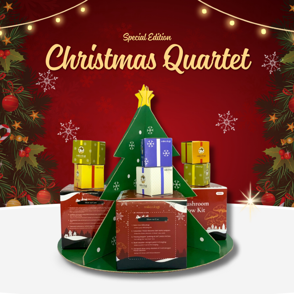 Christmas Quartet - Mikoo Mushroom Grow Kit Special Edition (Gift Hampers Hadiah Hiasan Natal)