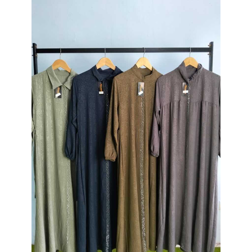 GAMIS EMBOS by Nazwa Collection - Bahan Cringkle dress lengan panjang