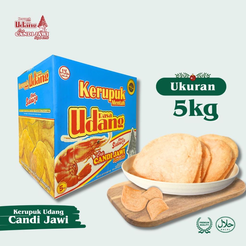 Kerupuk Candi Jawi Kerupuk Udang Mentah khas Sidoarjo 5 KG Gurih Renyah