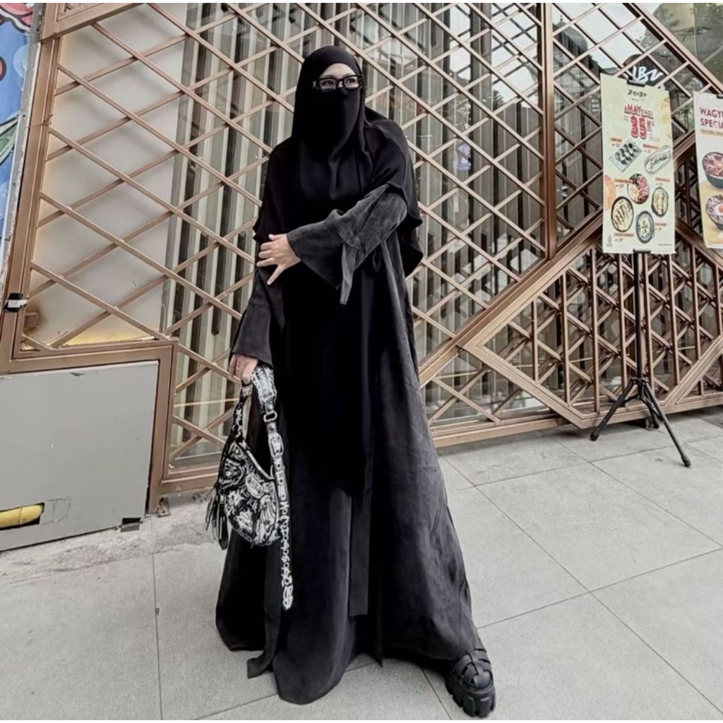 LaLouisa Nayaa Abaya set  Zipper Khimar Syari