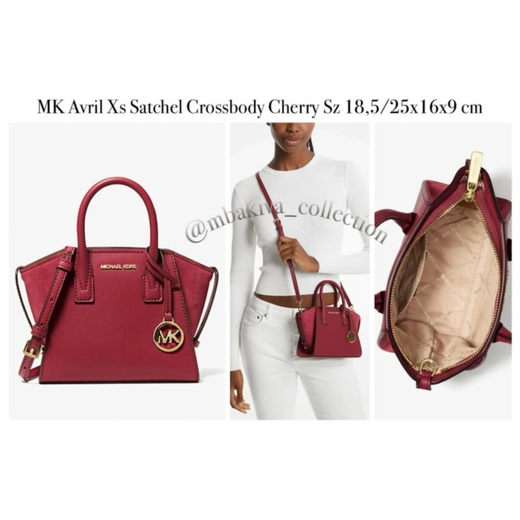 MK Avril Xs Satchel Crossbody Cherry