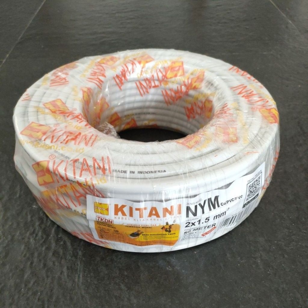Kitani Kabel NYM 2 x 1.5 Tembaga Murni