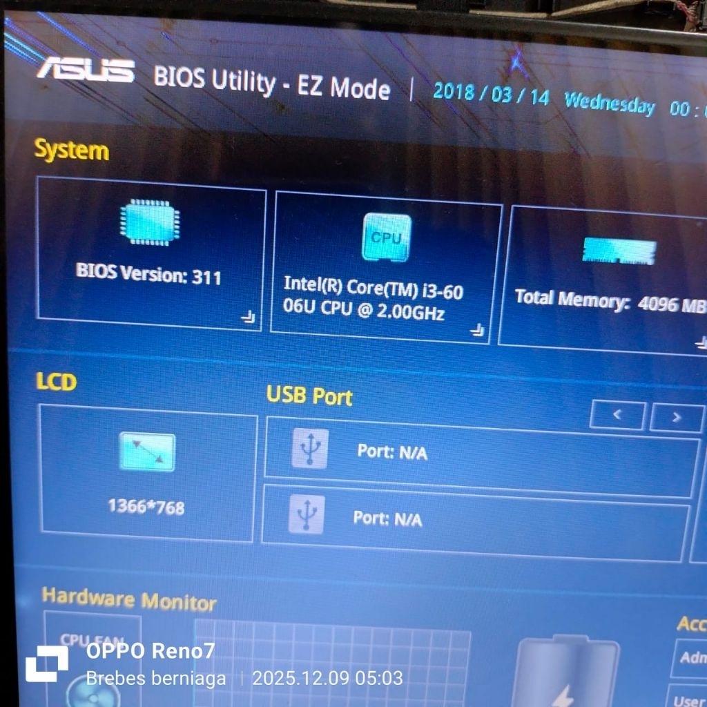 motherboard normal laptop Asus x541u core i3-6006u