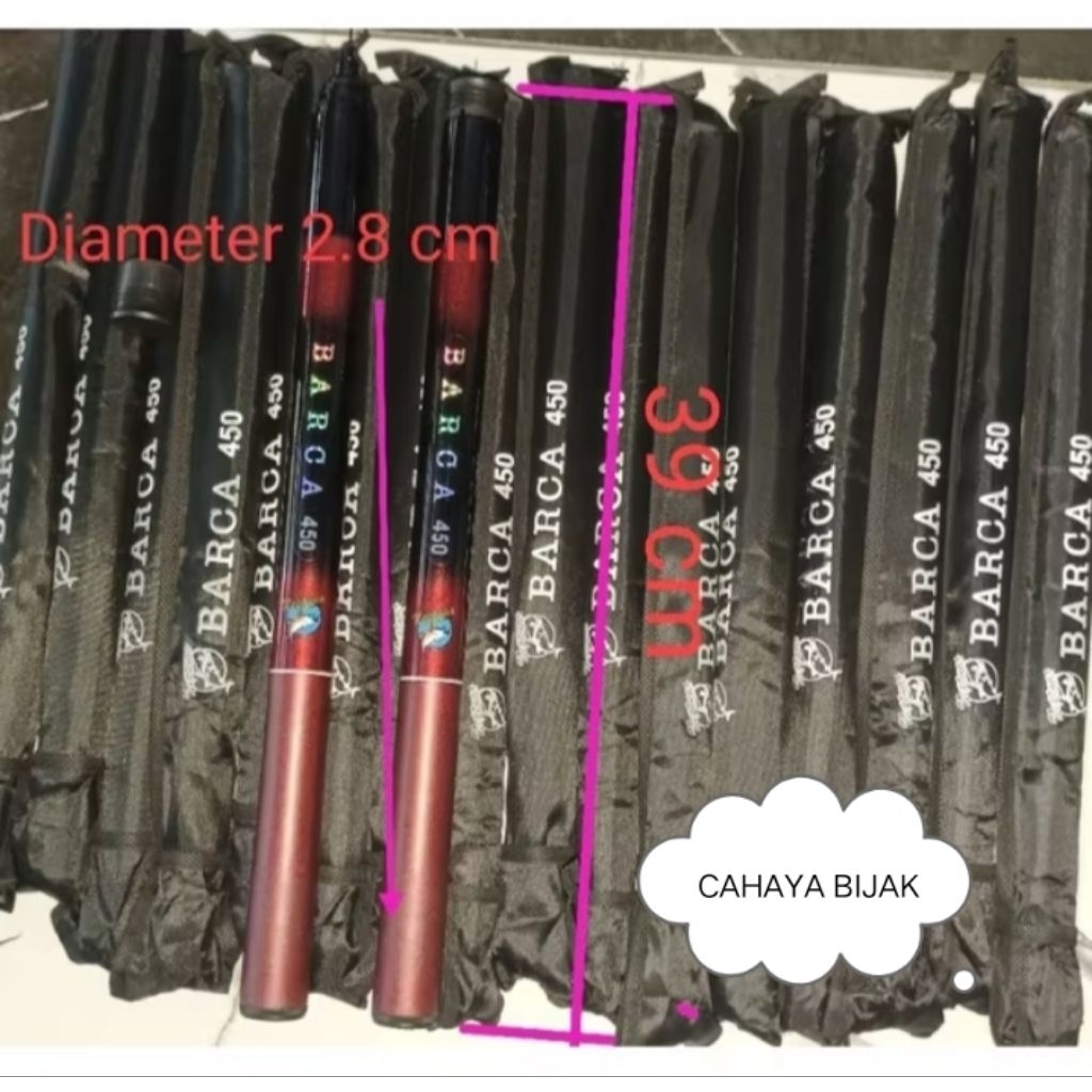 Tegek Pancing Fiber Ros Pendek Barca