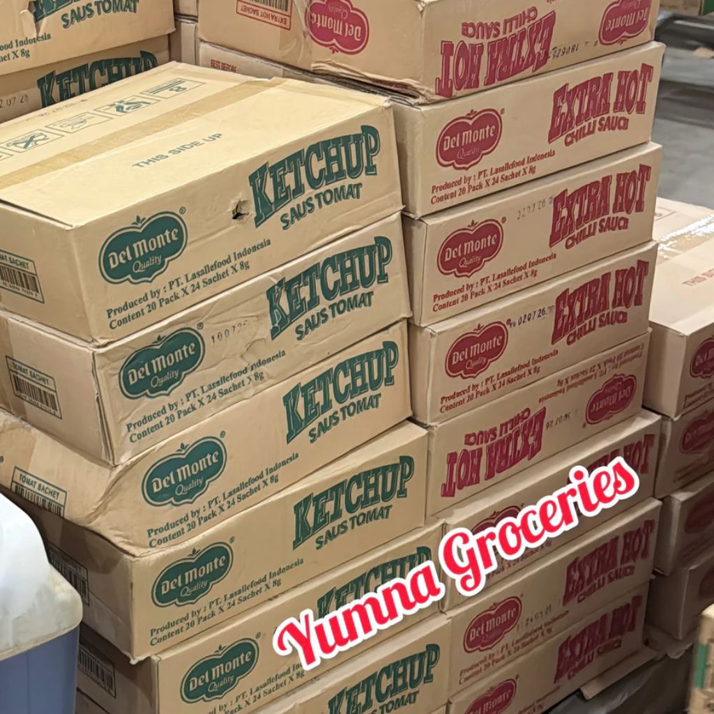 Delmonte Saus Sambal Sachet (1 Dus) | Delmonte Extra Hot Sachet 480 x 8gr