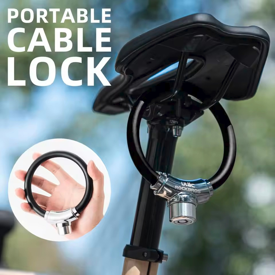 LOCK019 Kunci Cincin Sepeda Kabel Cable Lock Portable Anti Maling Gembok Sepeda Kuat Pengaman Roadbi