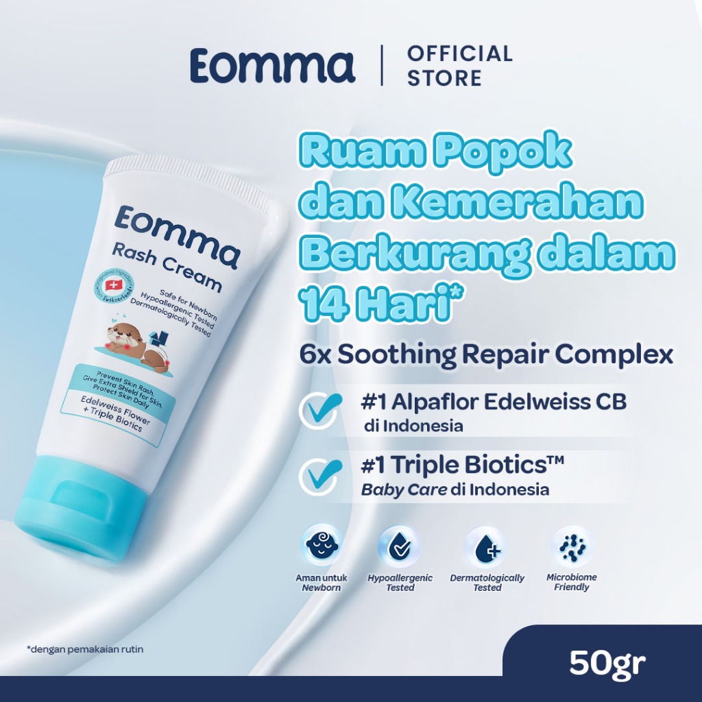 Eomma Baby Rash Cream 50gr - Diaper Rash Treatment untuk Kulit Sensitif & Eksim - Aman Untuk Newborn