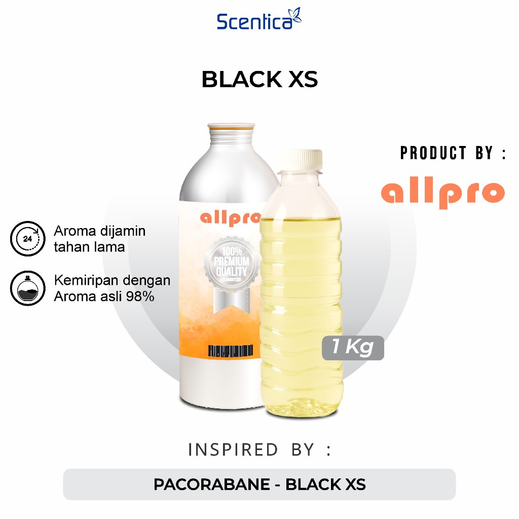 ALLPRO  PACORABANE - BLACK XS BIBIT PARFUM INSPIRED BLACK XS 1KG 500gr KEMASAN REPACK