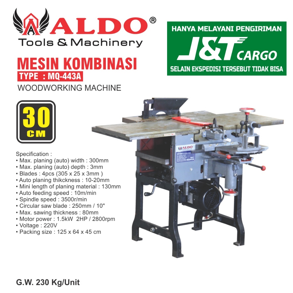 MESIN KOMBINASI MQ-443 A / WOODWORKING MACHINE MERK ALDO
