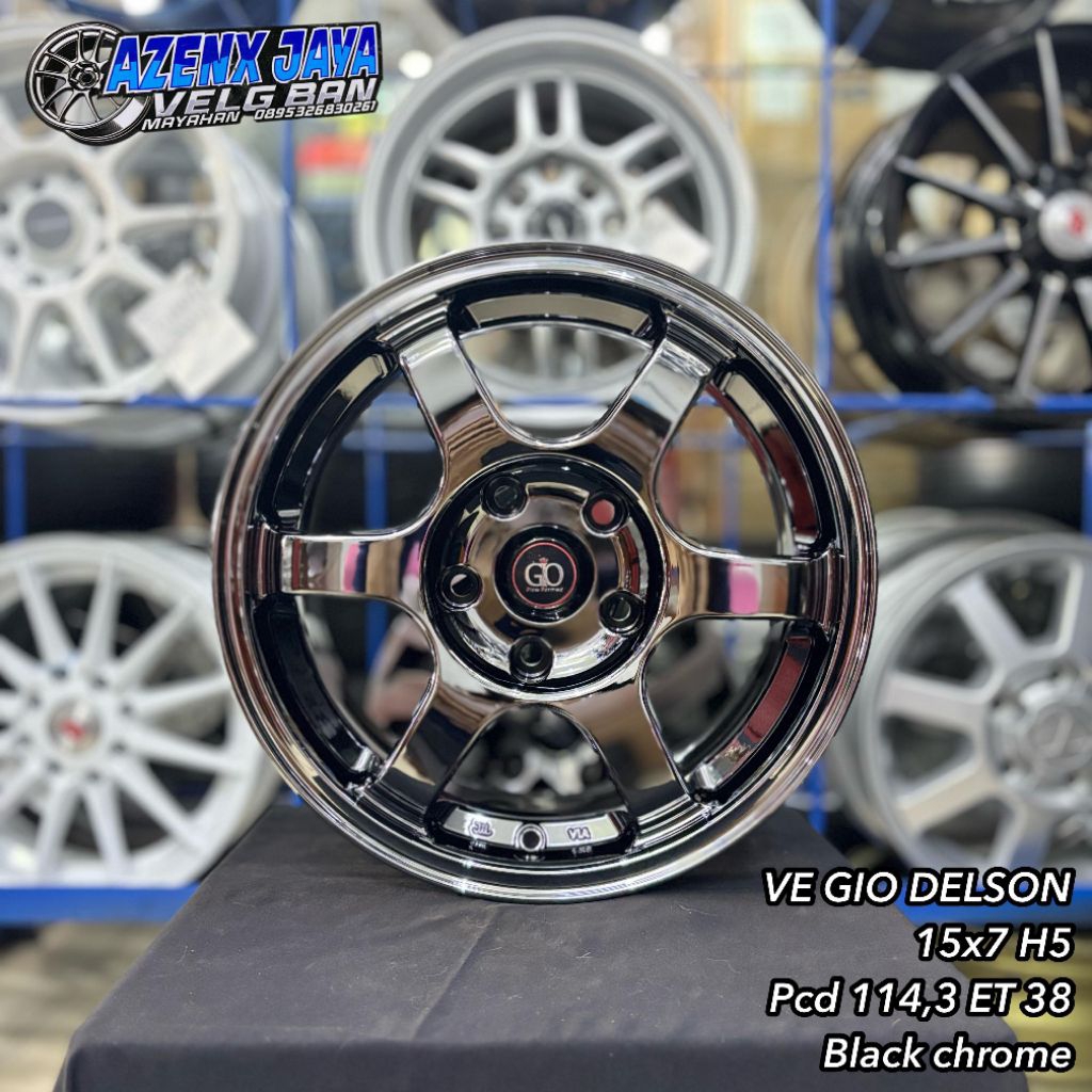 velg mobil TE37 R15 H5 black chrome