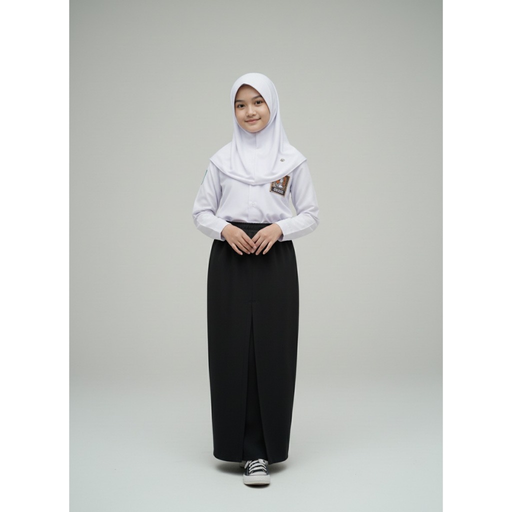 TERMURAH ROK HITAM PANJANG SPAN 1 ANAK PEREMPUAN BAHAN DRILL SERAGAM SEKOLAH SMP