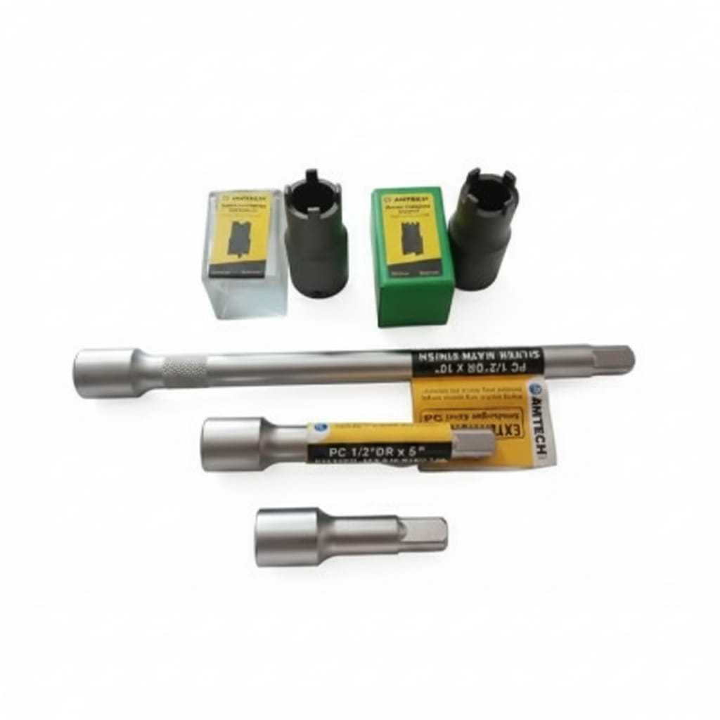 AMTECH SET KUNCI MAHKOTA DAN EXTENTION BAR AMTECH 3, 5, 10 INCH / PAKET KUNCI BUKA TREKER MUR MAHKOT