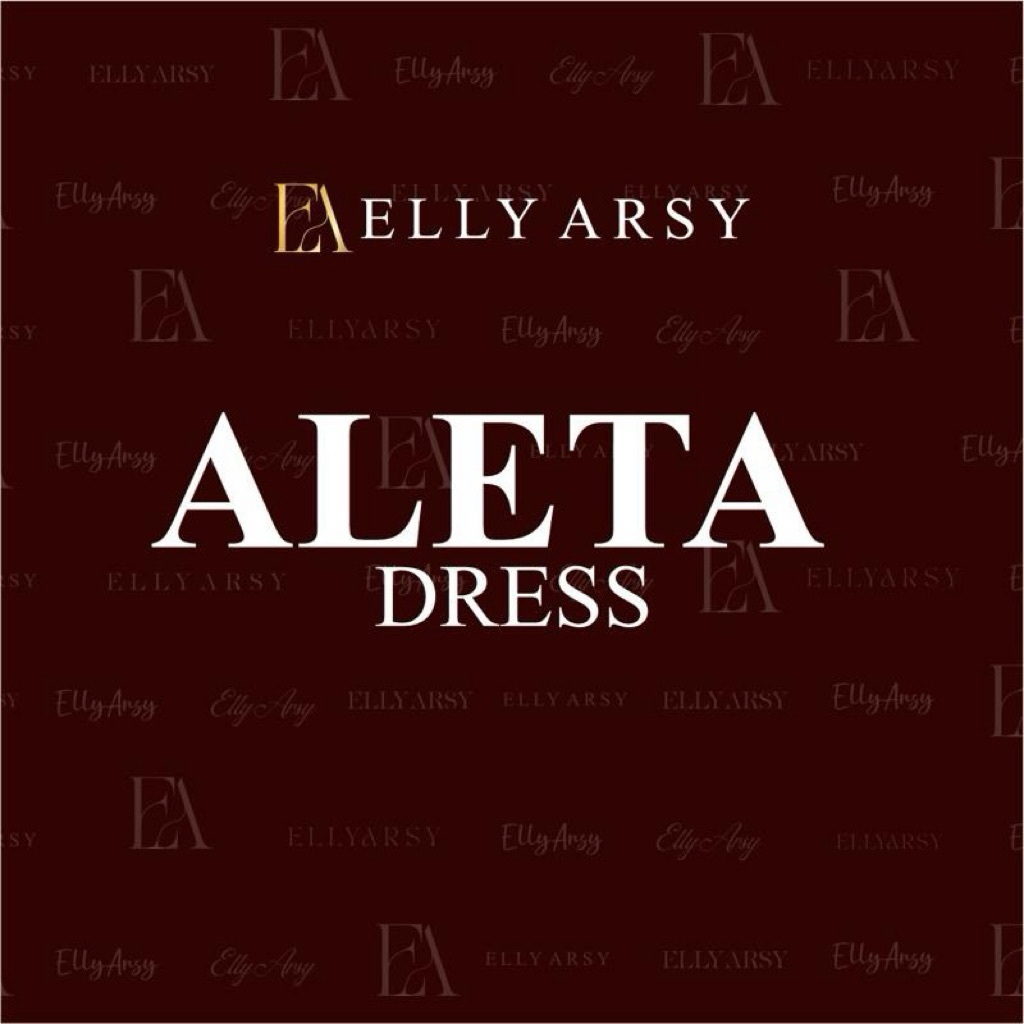 Aleta Dress Set Hijab Material Ceruty Tuan Putri Pattern EA Mix Tile Plisket Exlusive By Elly Arsy