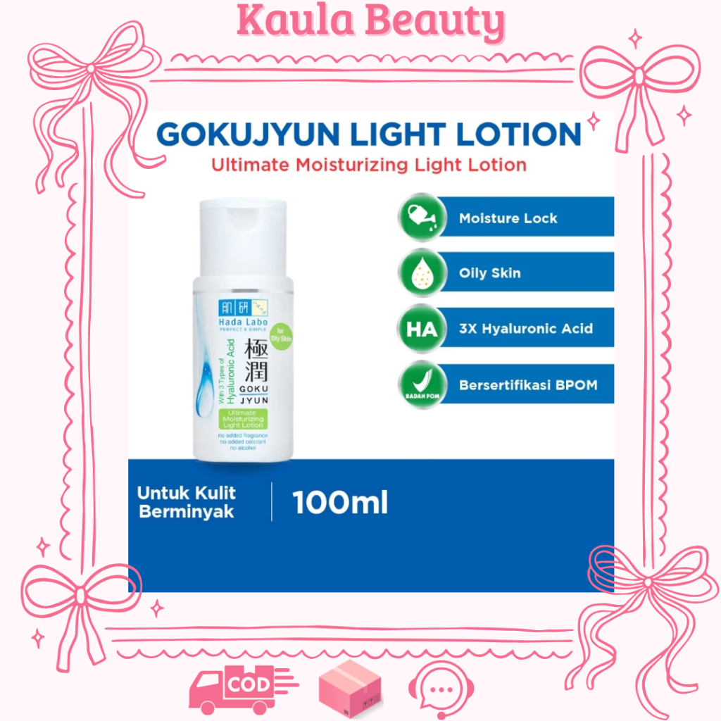 Hada Labo Gokujyun Moisturizing Light Lotion 100ml - Hadalabo Hydrating Toner - Oily Skin Perfect x 