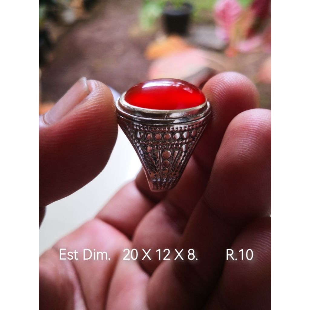 Cincin Batu Akik Red Raflesia Bengkulu BUKAN bacan kalimaya pirus ruby safir pandan ijo garut lumut 