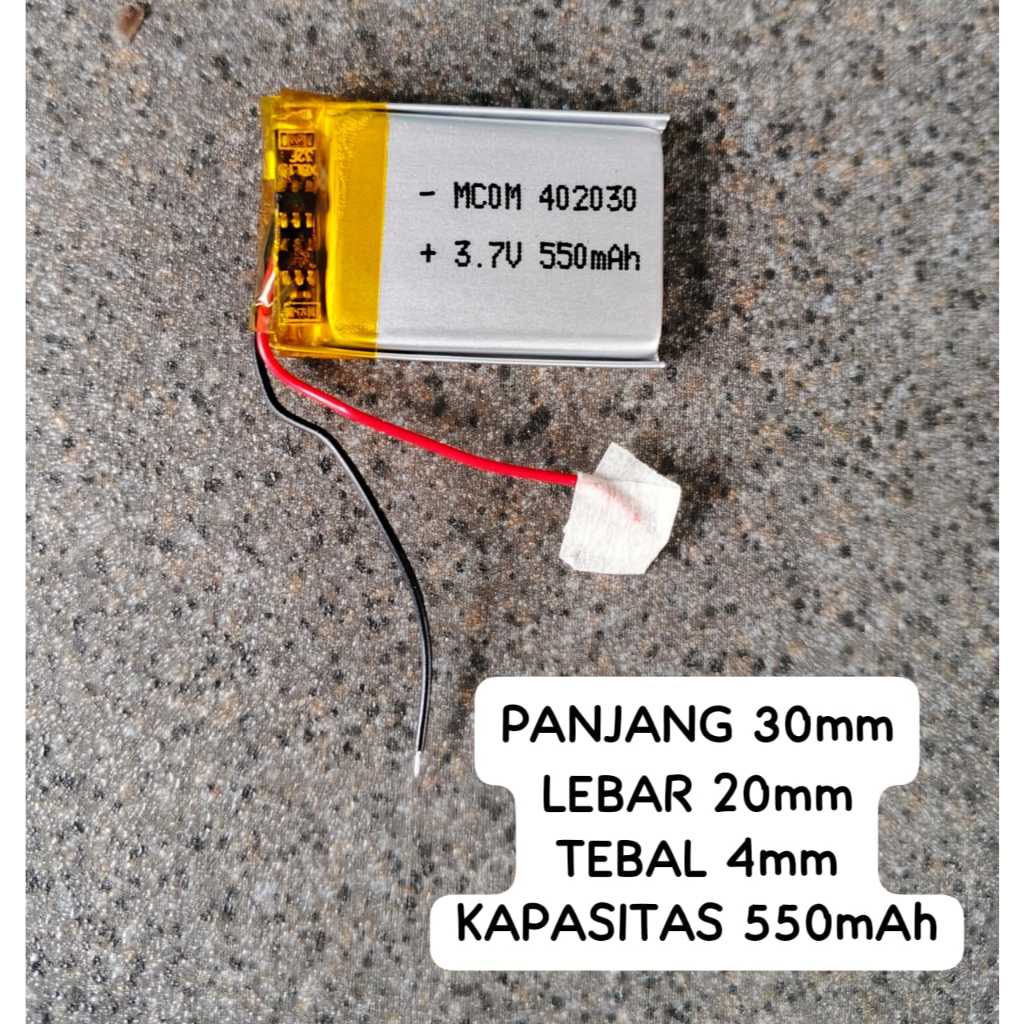 Bateria Tanam Kabel 2 402030 Batrei Solder Kabel 2 For Elektronik Mp3 Mp4 Headphone Bluetooth speake