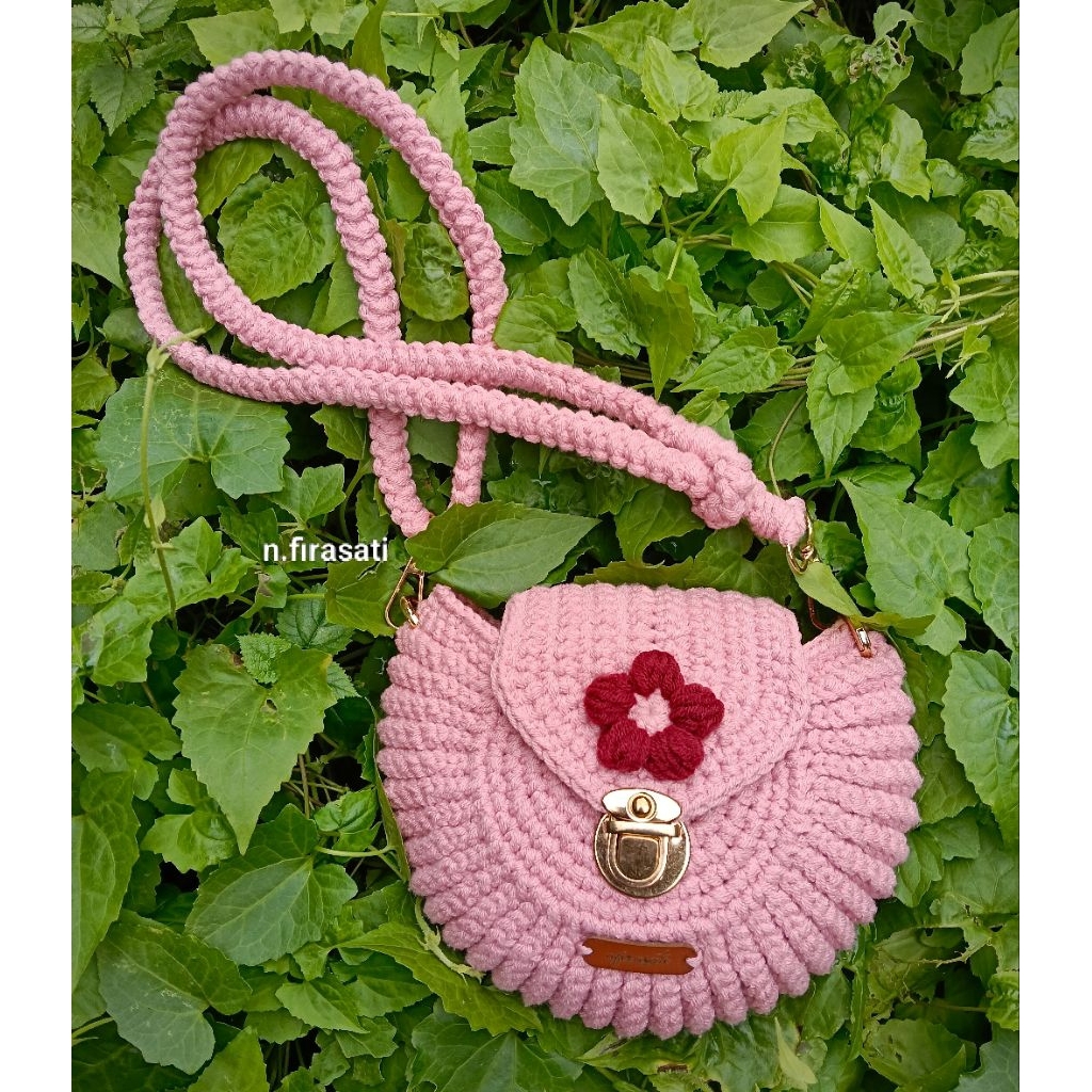 Tas Selempang Couple Ibu dan Anak Rajut Lucu