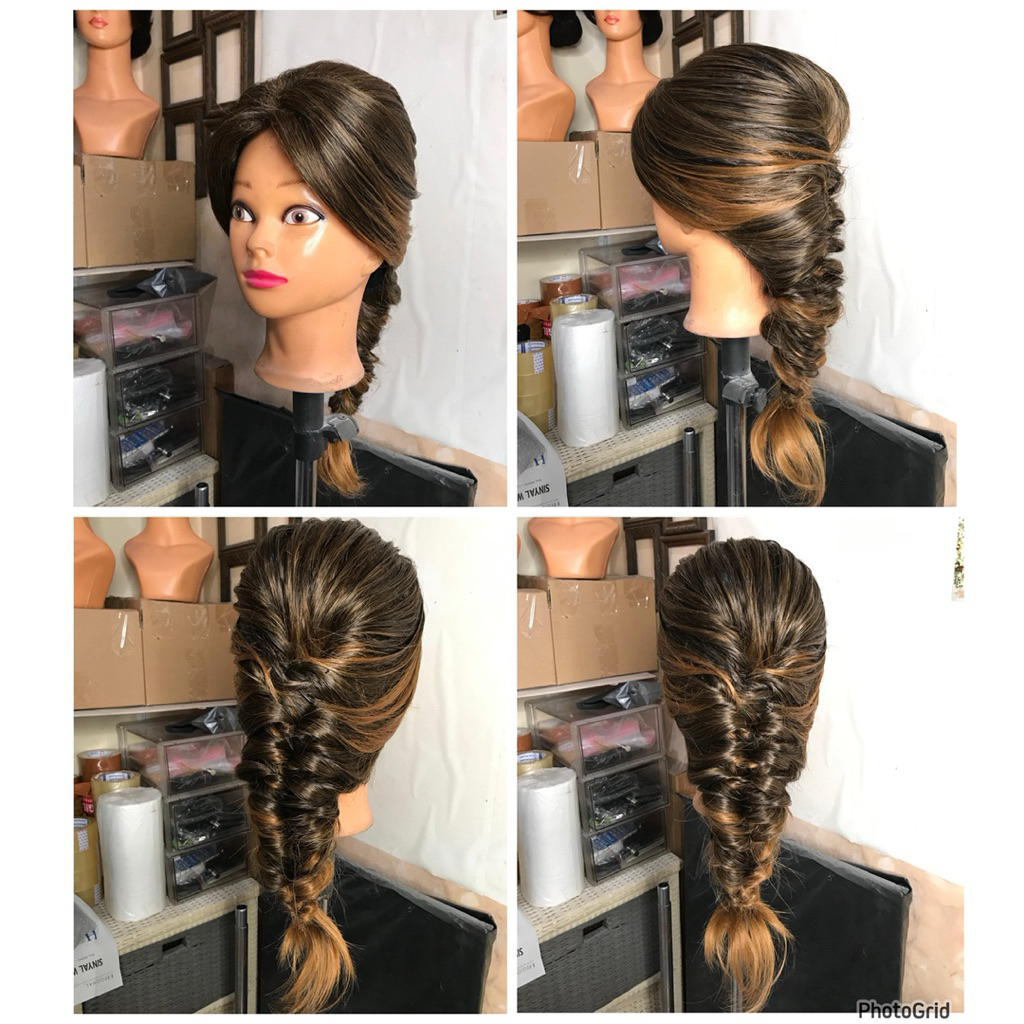 wig sanggul full satu kepala kepang panjang frozen