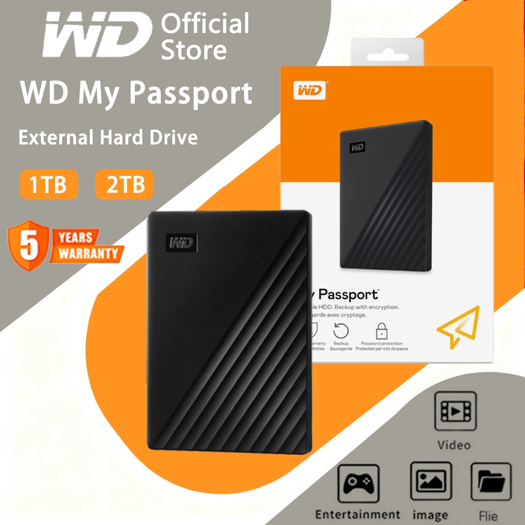 Western Digital WD Hardisk Eksternal Portable External Hard Drive 1TB 2TBExternal Hard Disk HDD