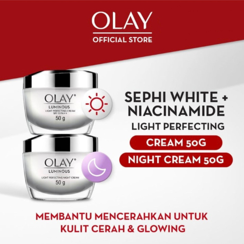Olay White Radiance Set Ritual Krim Pelembab Wajah Pagi & Malam 50 g