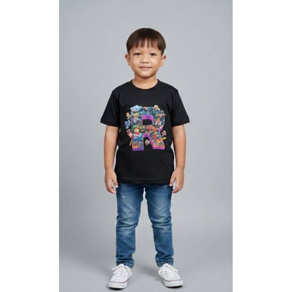 Baju anak motif roblox/baju roblox/kaos anak motif roblox/kaos anak roblox/roblox
