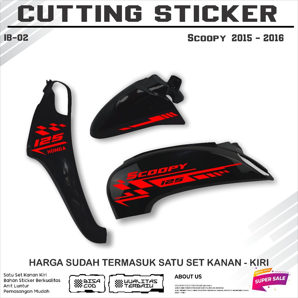 STIKER STRIPING CUTTING HONDA SCOOPY 2015 DESAIN SIMPLE BERKELAS