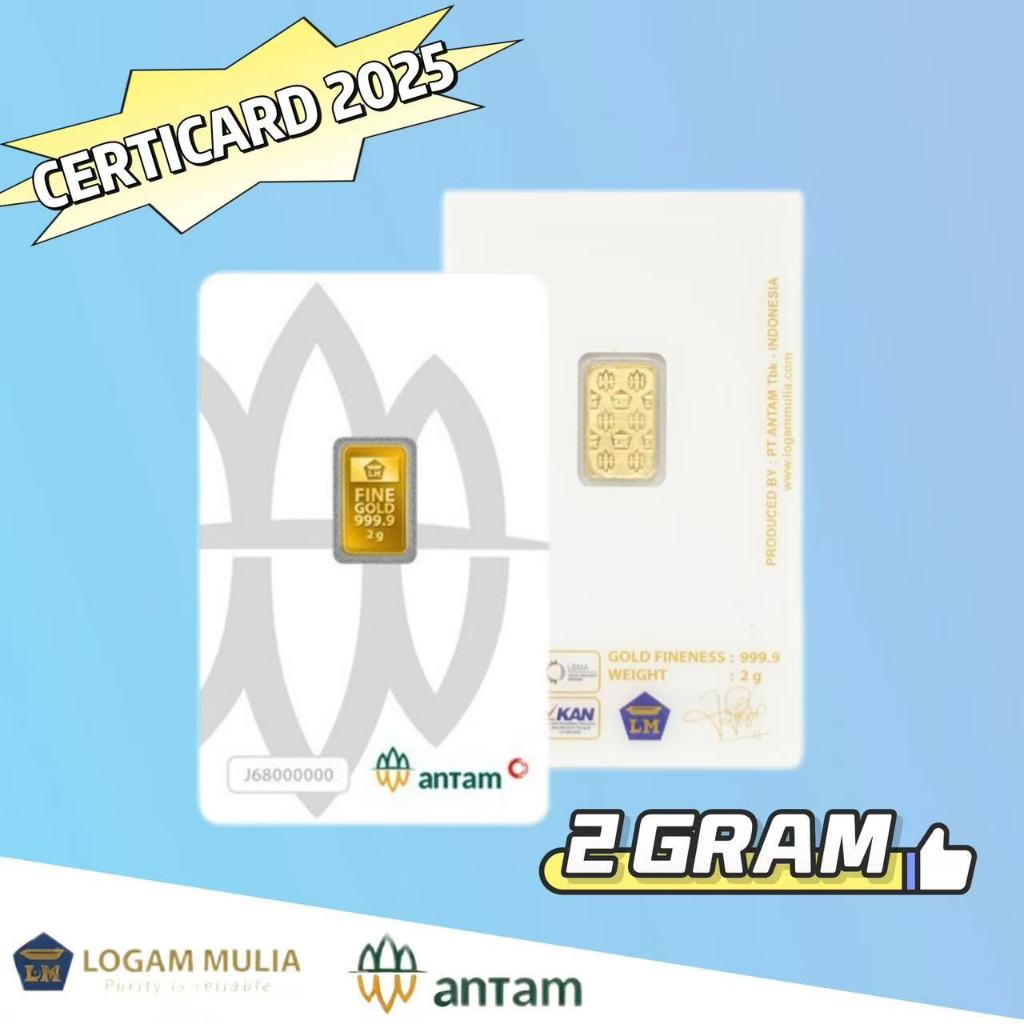 Logam Mulia Antam (LM) 2 gram Certieye Terbaru / Emas Antam Redmark 2HARGA TERSEBUT HANYA UNTUK PEMB