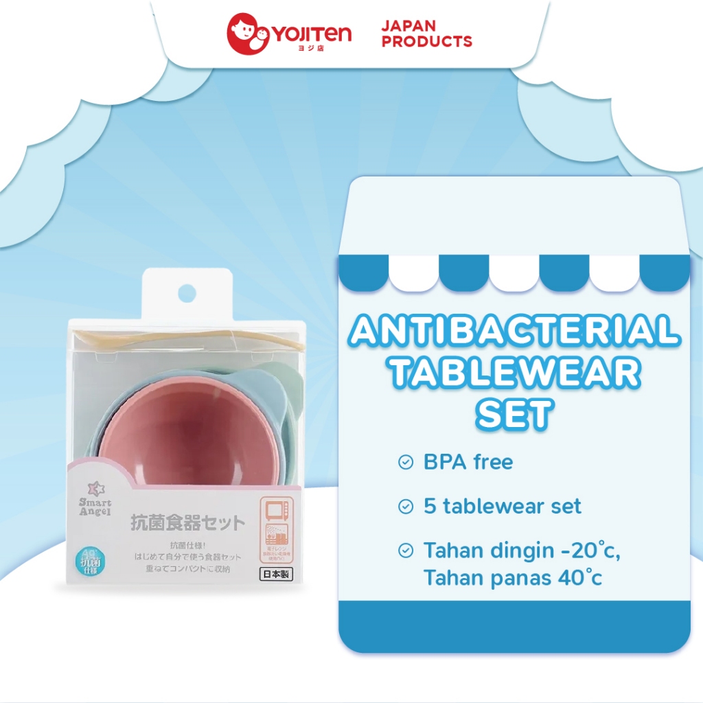 Yojiten Antibacterial Baby Tableware Set 5 Pcs / Peralatan Makan Bayi Tahan Panas Dingin