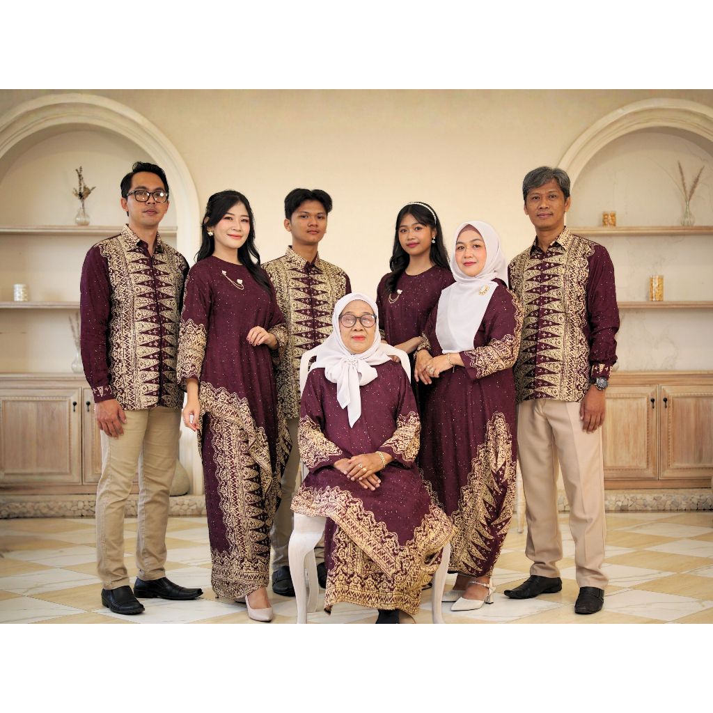 FREYA Set Baju Kurung Melayu Viscose dan Rok Lilit Batik