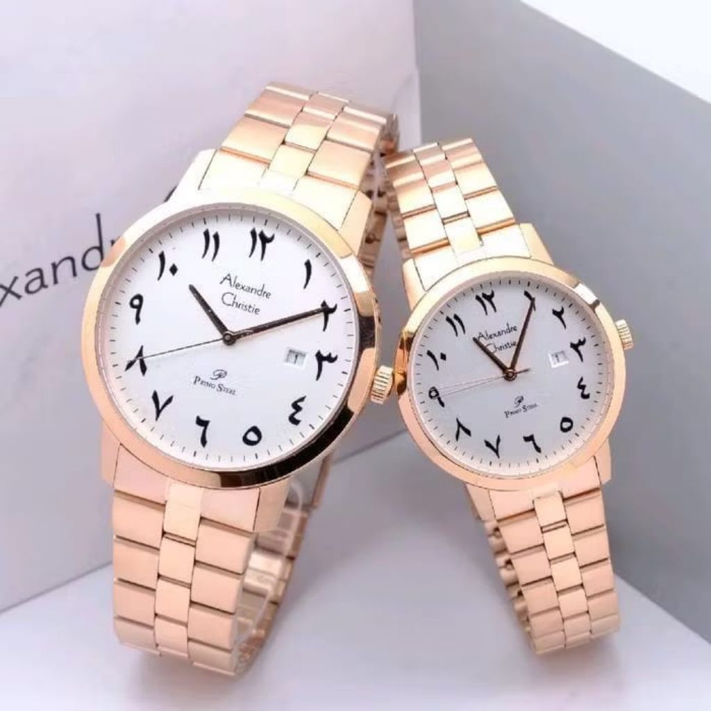 Terbaru Jam Tangan Couple Alexandre Christie 1007 AC1007 Angka Arab [ORIGINAL]