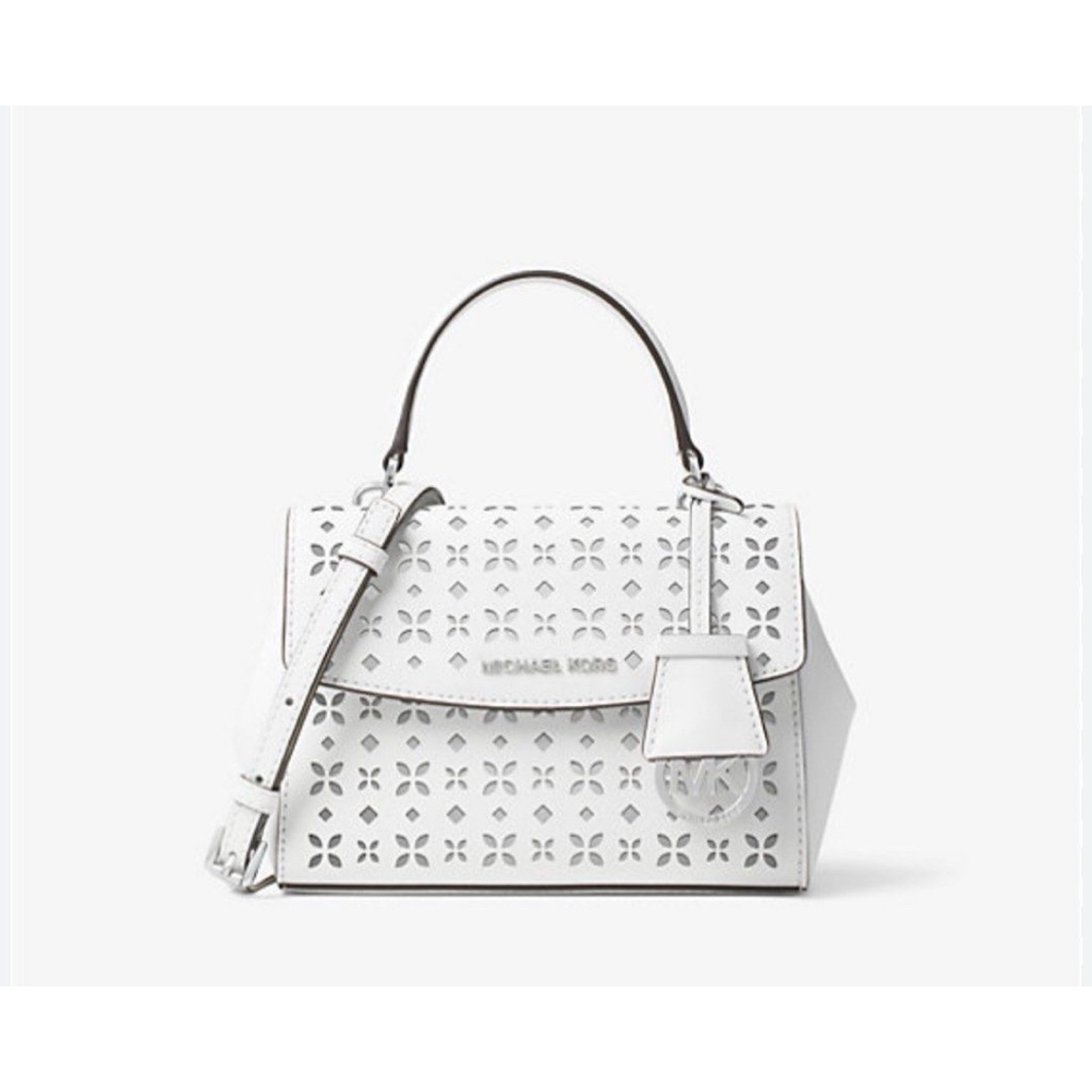 Preloved Michael Kors Ava xs Flora perforated sling bag white