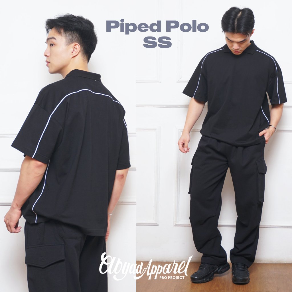 Boxy Piped Polo Short Sleeve – Polo Lengan Pendek Boxy Berlis | Abyad Apparel Pro Project