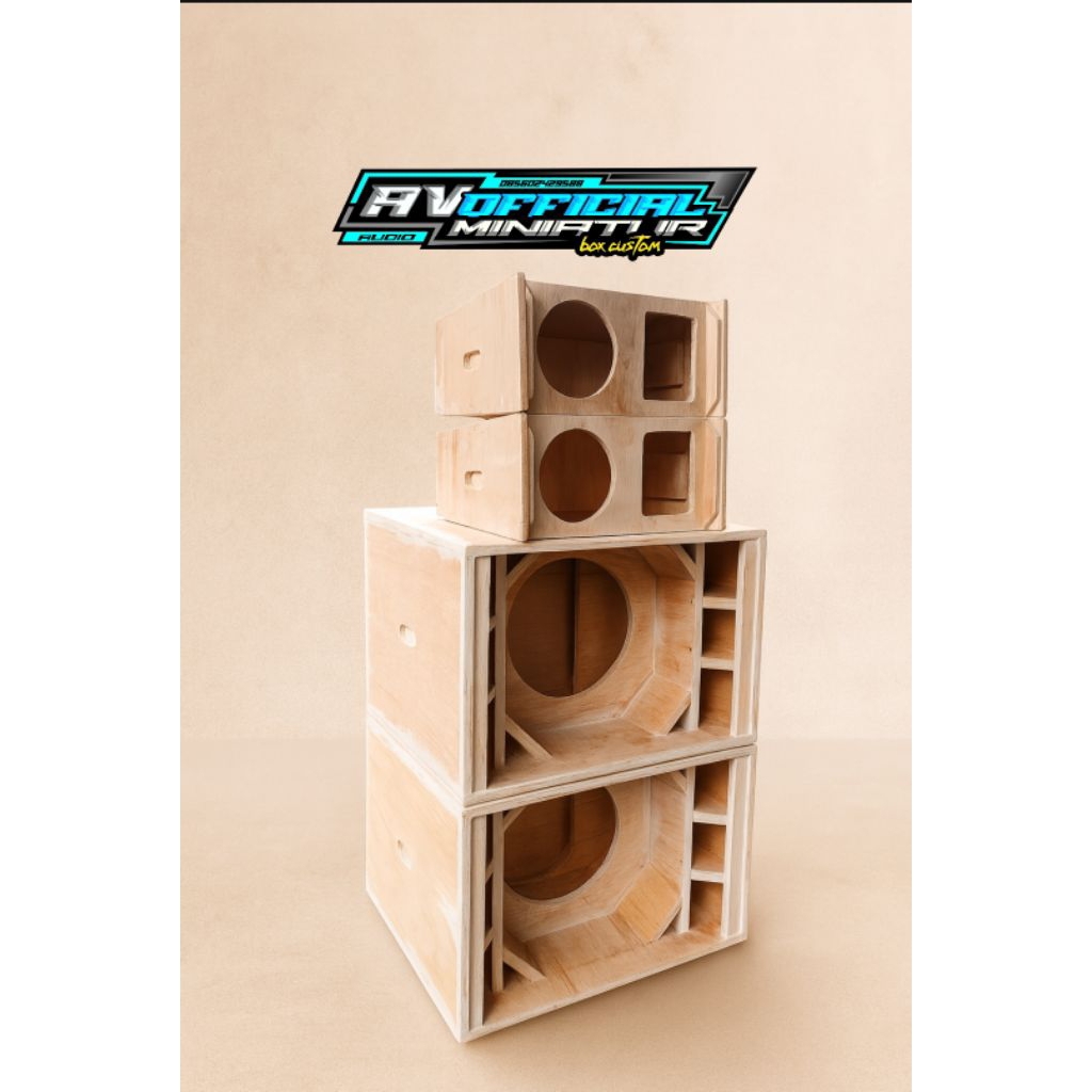 PAKET BOX MINIATUR 8 INCH & 4 INCH, MODEL PARATEL/PARAFLEK 2 BOX + LINE ARAY 4 INCH 2 BOX MENTAHAN B