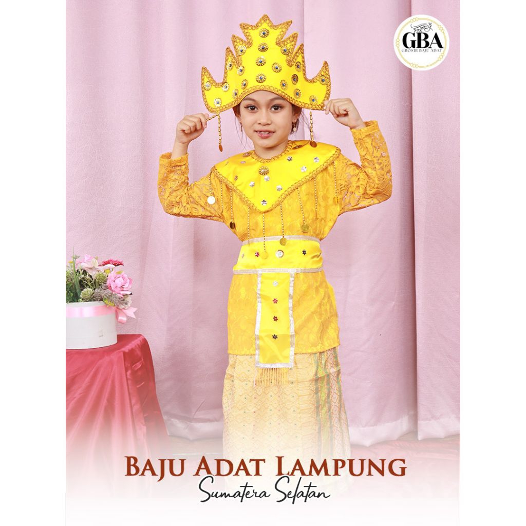 BAJU ADAT LAMPUNG KUNING ANAK PEREMPUAN