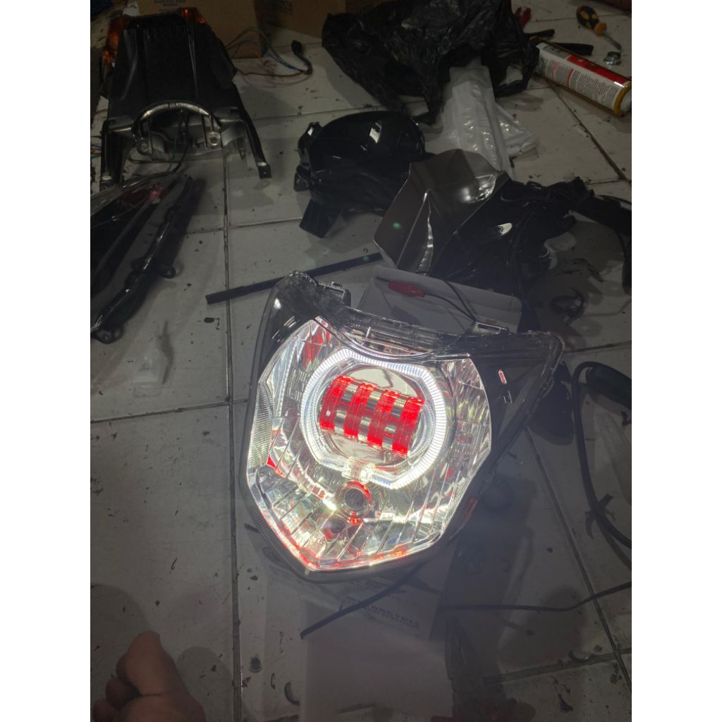 REFLEKTOR LAMPU DEPAN VERZA BILED 4 LENSA MOTORCYCLE