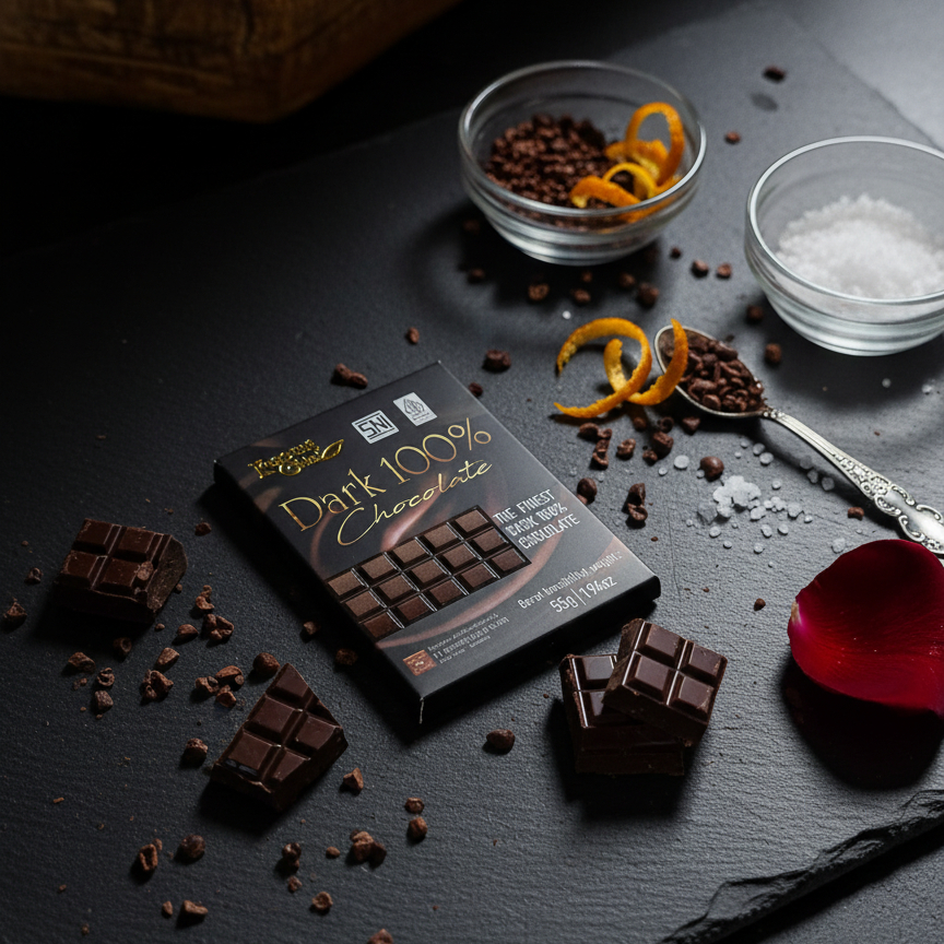 Dark Coklat 100% Premium – Coklat Pahit Sehat Tanpa Gula | Coklat Hitam Asli