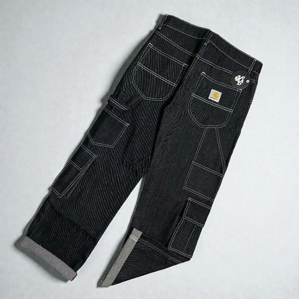 Celana Carpenter Cargo Denim Panjang Selvege 14 Oz Special Series Unisex Material Denim Panjang Selv