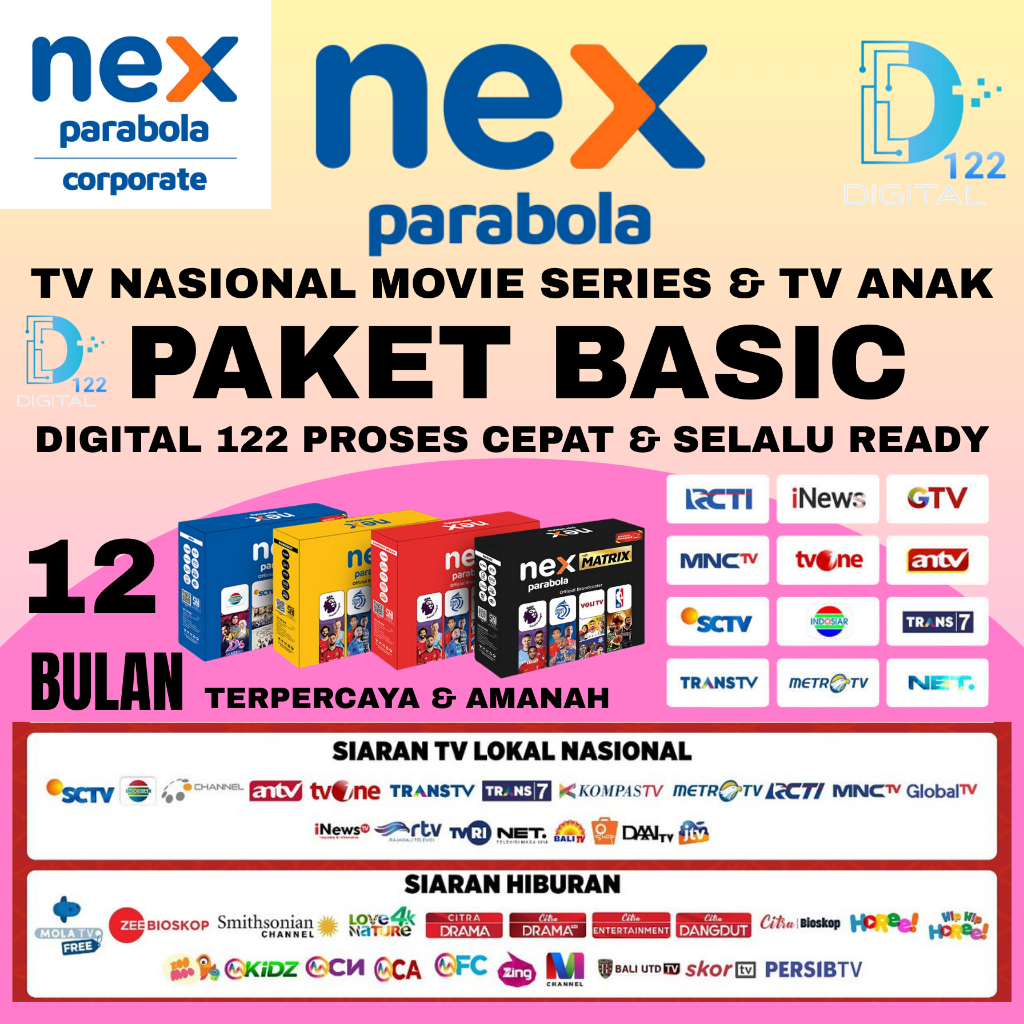 paket NEX PARABOLA basic+kids 1tahun